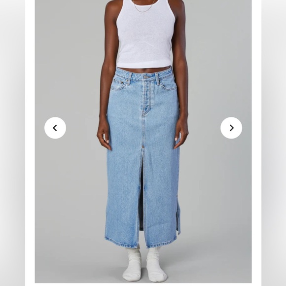 Denim Maxi Skirt / Still Here New York sz 29 - Picture 2 of 8
